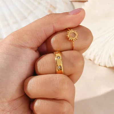 Stainless Steel Plated 18K Zircon XINGX Ring