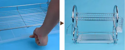 On Behalf Of The Kitchen Tableware Draining Plate Rack Double Stainless Material Storage Racks Dishes