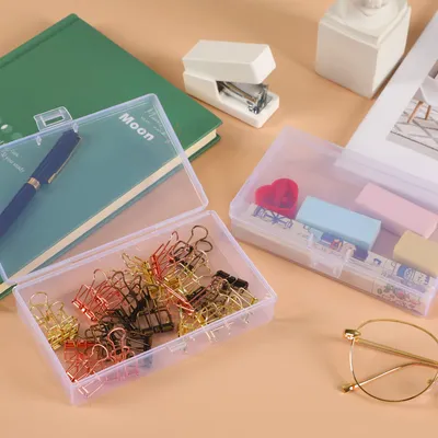 24 Pcs Mixed Sizes Clear Plastic Storage Containers, Small Rectangular Storage Organizer With Lid,Beads Storage Box For Storage Beads, Crafts, Jewelry, Clay, Crayons, Pins,Sewing, Cards
