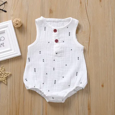 Infant Baby One-Piece Romper Sweat-Absorbent And Breathable Triangle Romper