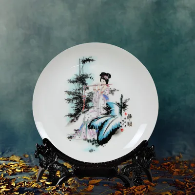 Ceramic Decoration Hanging Plate Office Home Living Room Craft Ornaments