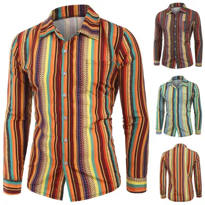 Men's Long-sleeved Shirt Casual Digital Printing T-shirt