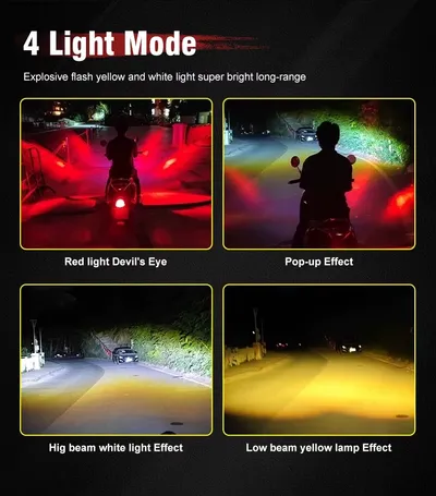 2pcs M5 Spotlight Ultra Bright LED Fog Lights, Headlights, Motorcycles, Cars, Projectors, Waterproof, Universal, Suitable For Motorcycles, SUV, Small, Auxiliary, Spotlight, 12W