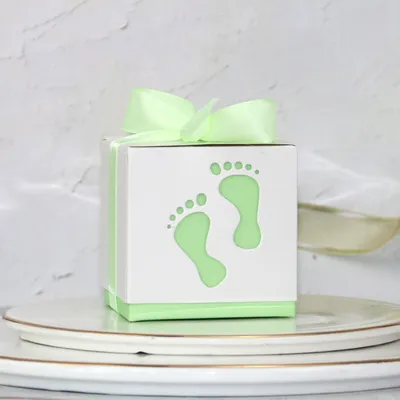 Hollow Baby Footprints Wedding Candy Box