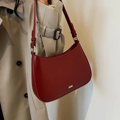 Red Underarm Shoulder Bags For Women New Texture Leather Crossbody Bag Luxury Designer Wedding