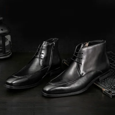 Men's High Top Leather Shoes Knight Leather Boots