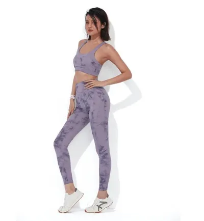 Women's European And American Tie-Dye Printed Yoga Clothing Set