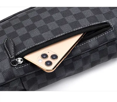 New Men's Plaid Wind Chest Bag Shoulder Messenger Waist Bag