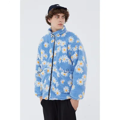 Loose stand-up collar couple quilted jacket