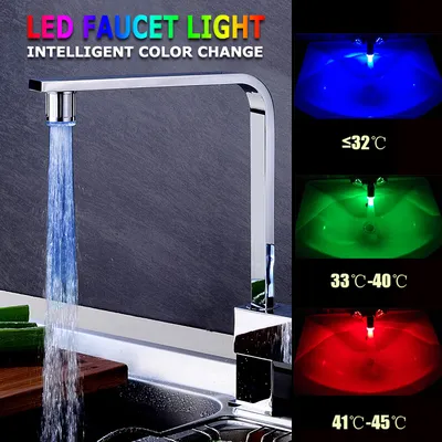إضاءة LED الذكية لصنبور الدش الحساس للحرارة بثلاثة ألوان