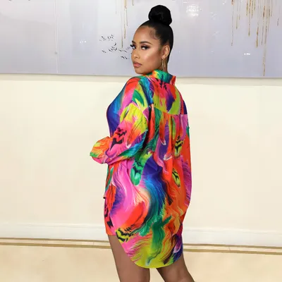 Women's Fashion Casual Printed Shirt Shorts Two Piece Set