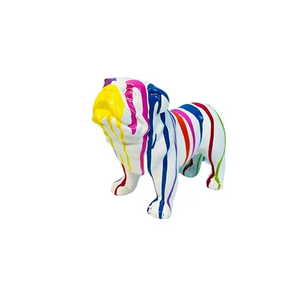 Creative Splash Color Walking Method Dog Fighting Resin Craft Ornament