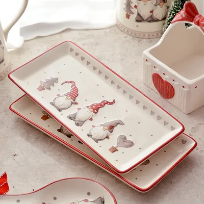 Christmas Minimalist Creative Rectangular Ceramic Plate