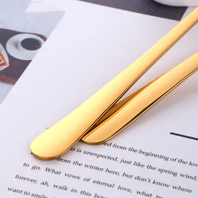 Stainless Steel Sunflower 304 Color Titanium Plated Lace Spoon