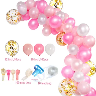 Latex ball rose gold balloon chain combination