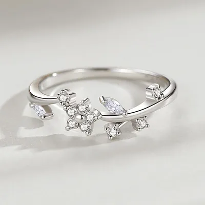 Small Flower Sterling Silver Ring Female Japanese And Korean Simple Index Finger Ring