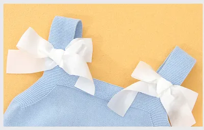 Ins Hot Sale Baby Bow Knitted Lace Romper