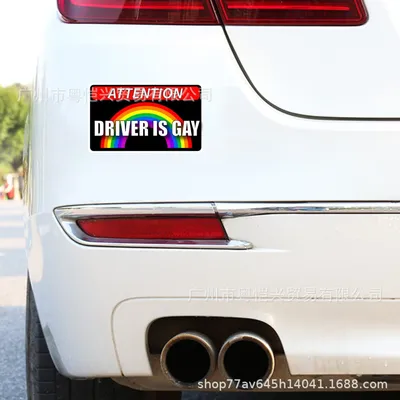 S-334 Interesting Color Automobile Sticker Bumper Stickers Paper Personalized Creative Gay Reflective Decoration Garland Cover Scratches Bumper Stickers