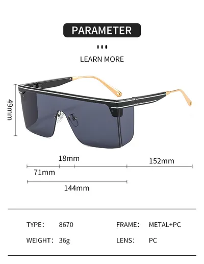 Women's Fashion One Piece Bound Sunglasses