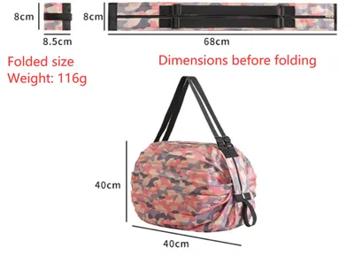 Large Capacity Shopping Bags Portable Foldable Reusable Grocery Bags Daily Commuting Picnic Camping Storage Bag