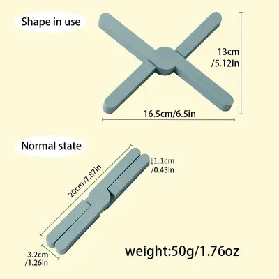Silicone X Shaped Heat Resistant Pad Foldable Non-Slip Pot Pan Mat Table Placemat Dish Plate Cross Holder Coaster Kitchen