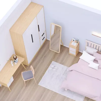 2 Drawers Modern Wood Bedside Cabinet Nightstand Table Bedroom Furniture