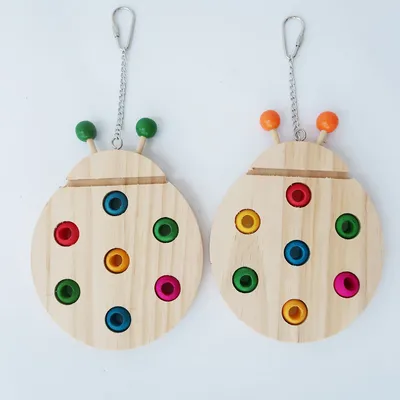 Cartoon Wooden Educational Interactive Toy Parrot Supplies