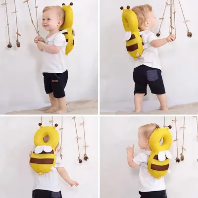 Head Back Protector Baby Protect Pillow Learn Walk Pad Prevention Fall Cartoon Bee Kids Pillows