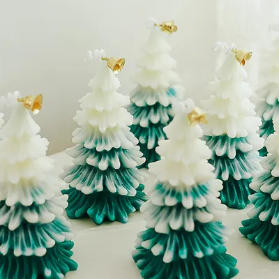 Merry Christmas Candle 3D Xmas Tree Shaped Aromatherapy Candles Ornaments Navidad New Year Party