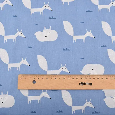 Nordic Small Fox Twill Cotton Fabric