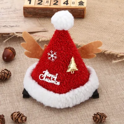 Cute Plush Christmas Hat Hairpin Headdress