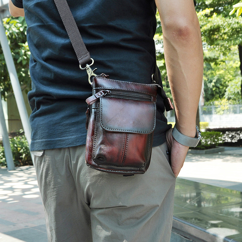 Casual leather retro wear belt multifunctional shoulder bag