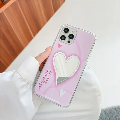 Cartoon Mirror Butterfly Heart Phone Case
