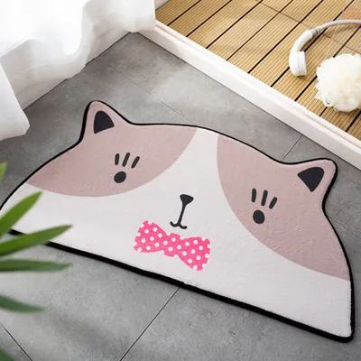 Cartoon Shaped Floor Mat Bedroom Entrance Carpet Semi-circle Floor Mat