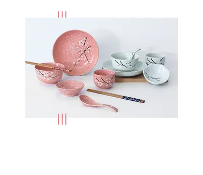 Tableware Set, Japanese Ceramic Dinnerware Set For Home, Kitchen, Person, 6 Uds.