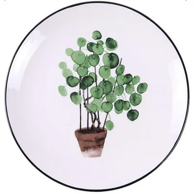 Green Plant Ceramic Plate Cartoon Fruit Plate