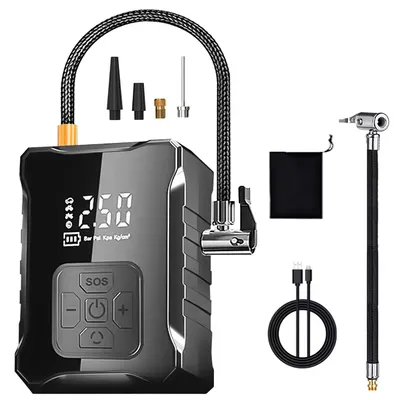 1Pc 150PSI Cordless Tire Inflator Digital Air Compressor With LED Light Emergency Power Bank For Cars Motorcycles Bicycles Balls