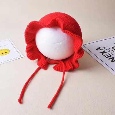 Autumn and winter baby ear protection wool knitted hat
