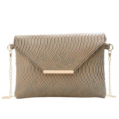 Crossbody snake print envelope bag large capacity temperament pu female bag