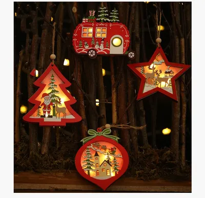 Creative hollow wooden pendant with lamp