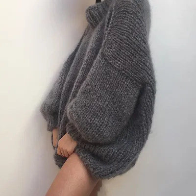 Loose Thin Warm Solid-color Top, Fashionable Puff Sleeves