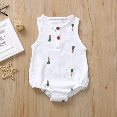 Infant Baby One-Piece Romper Sweat-Absorbent And Breathable Triangle Romper