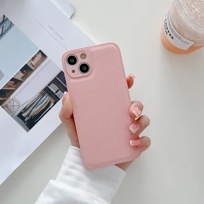 Solid Colour Leather Silicone Phone Case
