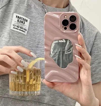 Wave Pattern Geometric Mirror Phone Case