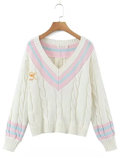 Fall Women's Clothing Pink Sweet Girlish Long Sleeve Gentle Sweater