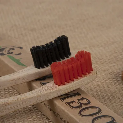 toothbrush with wavy handle bamboo wood