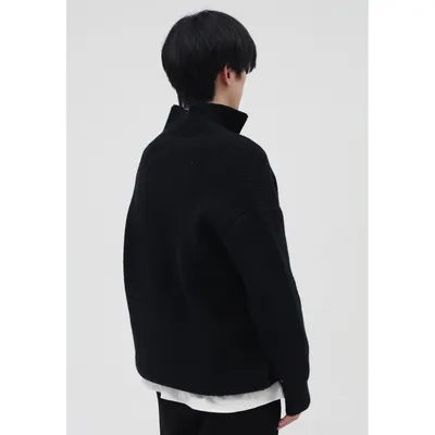 Loose Personality Double Zipper Design Lazy Style Knitted Sweater Men