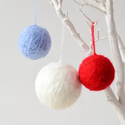 Seahorse yarn christmas ball ornament