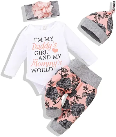 Newborn Suit Baby Girl Clothing Jumpsuit Floral Pants Cute