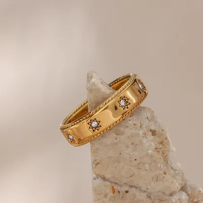 Stainless Steel Plated 18K Zircon XINGX Ring